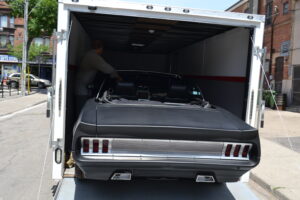 Eleanor custom 1967 Mustang on Resurrection set in Toronto unloaded on Queen Street